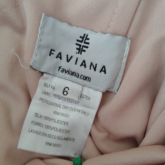 Faviana Pink Ruched Slit Maxi Gown Size 6 - Picture 11 of 13